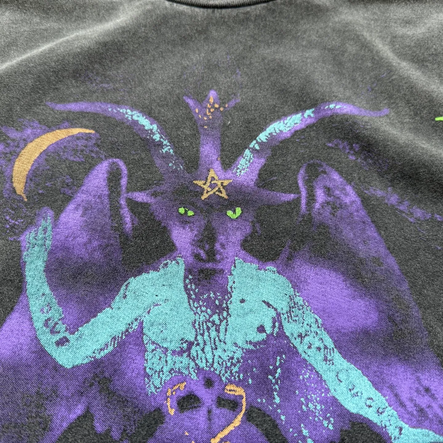 P158 # CTS-101 [Manson GOAT Limited Edition] Saint x Marilyn Manson Marilyn Manson GOAT Ram Limited Long Sleeve Original 280g heavyweight fabric after consistent washing Retro single stitch heaven and earth stitch technology Heavy Assute yeast mill wash Size: S M L XL